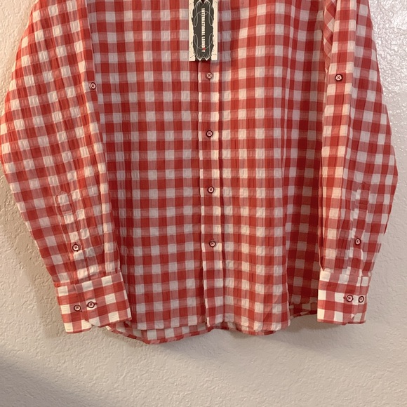 INTERNATIONAL LAUNDRY Button Down Plaid Shirt, Linen-Cotton, Sz. L/NWT - Picture 5 of 17